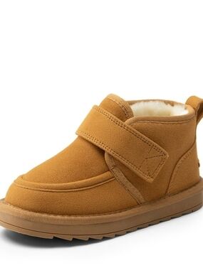 Kids ankle boots with faux fur lining warm winter walking boots